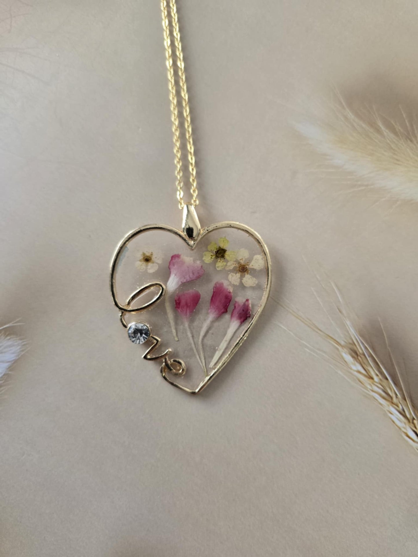 Pendentif love unique floral
