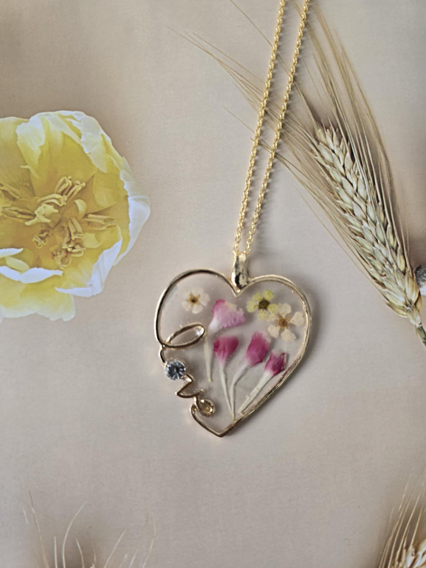 Pendentif love unique floral