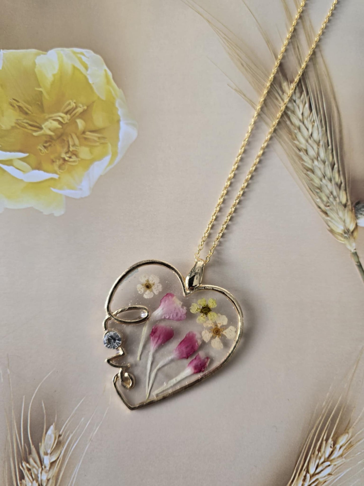 Pendentif love unique floral