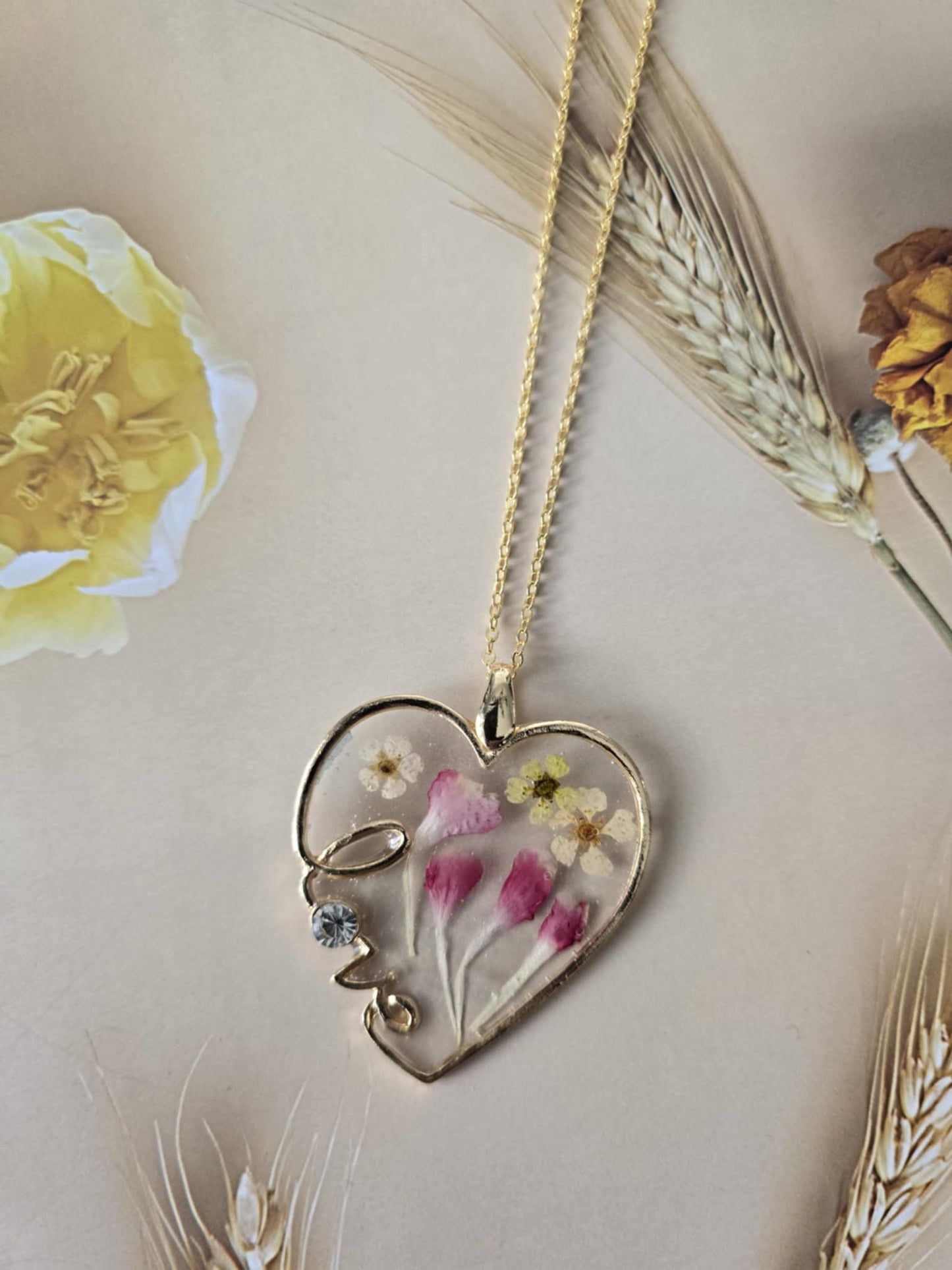 Pendentif love unique floral