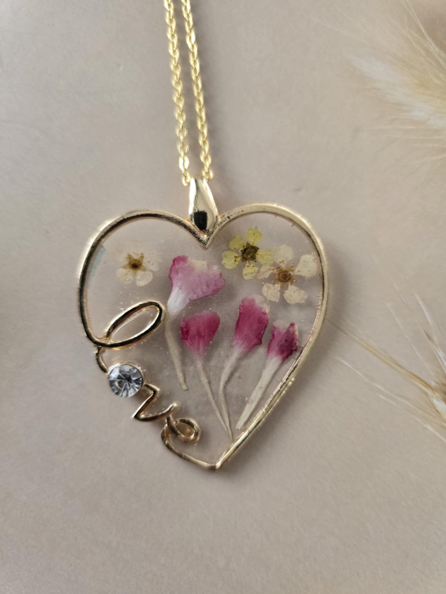 Pendentif love unique floral