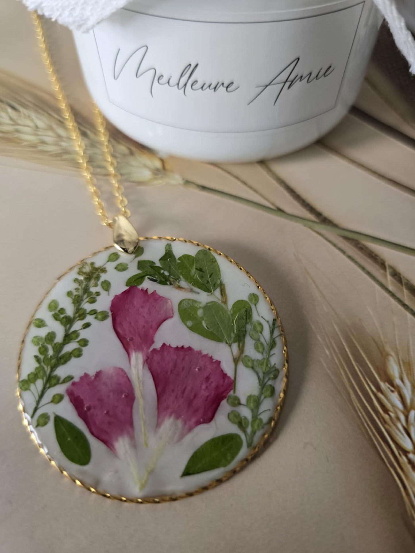 Pendentif pétale rose