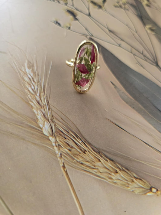 Bague ajustable vibrante florale