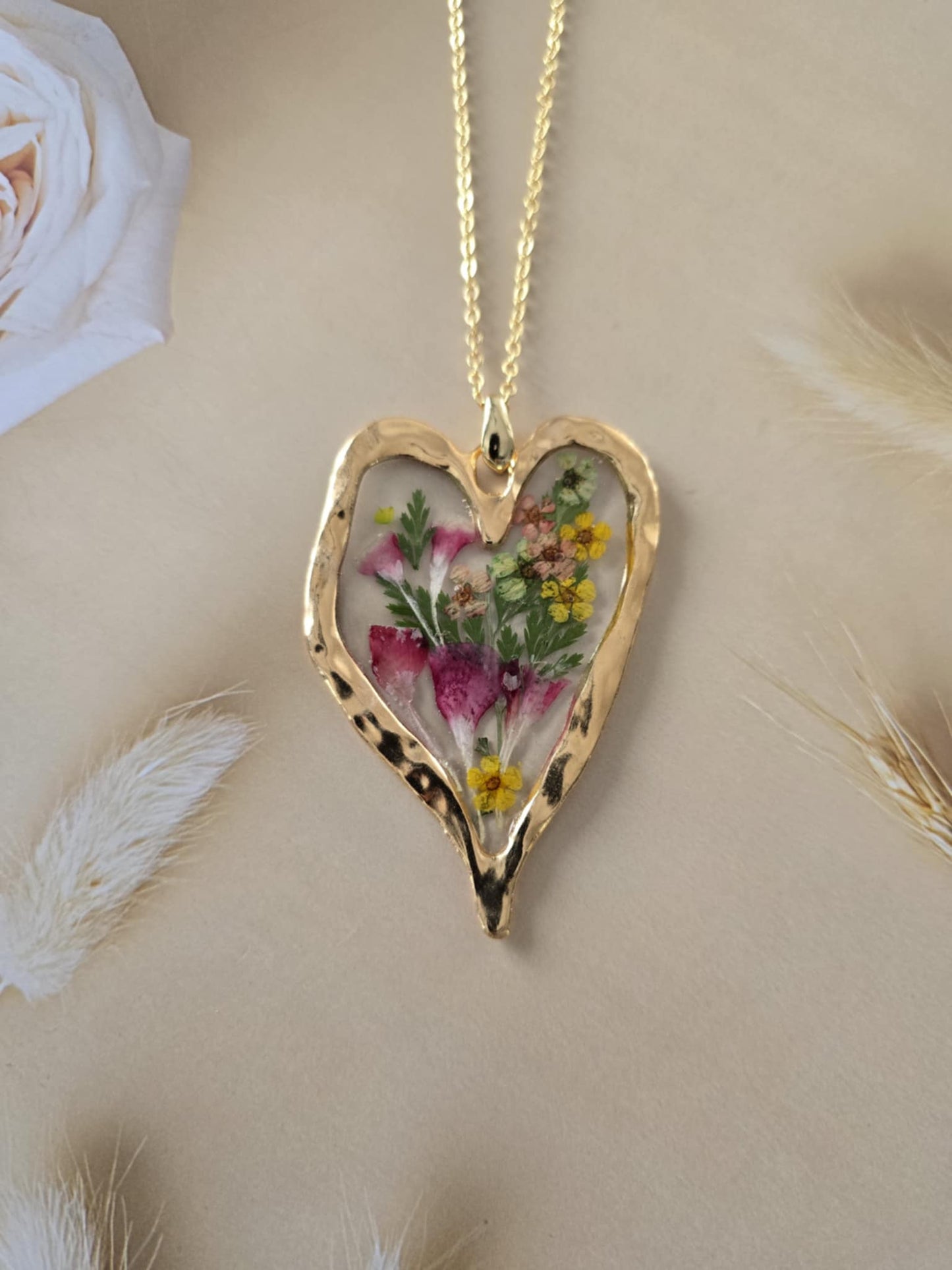 Pendentif grand floral amour