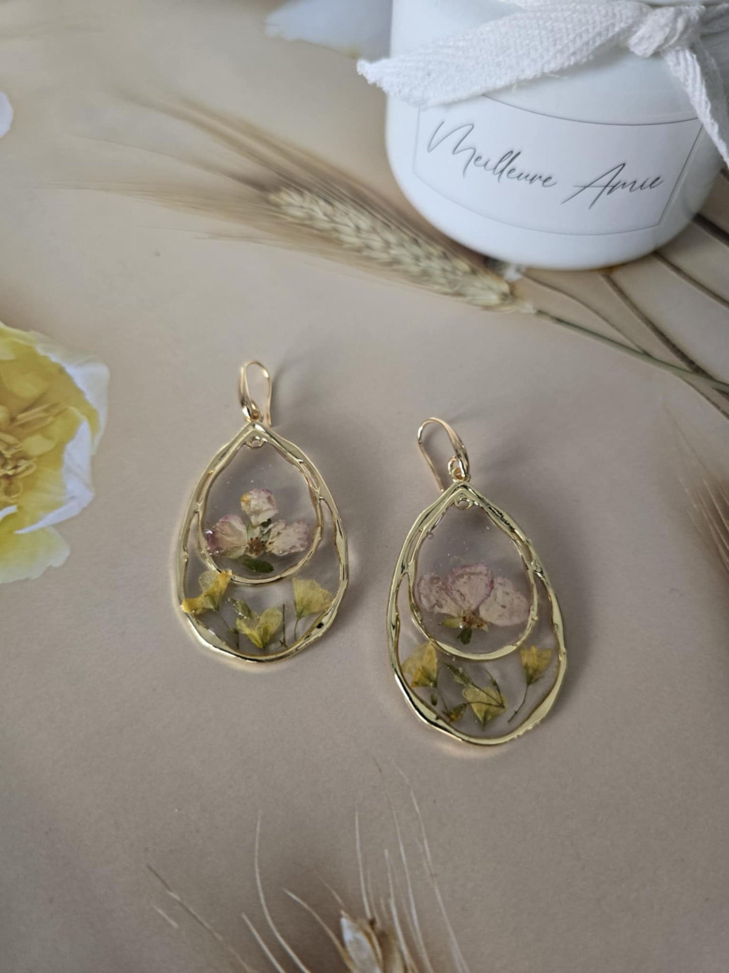 boucles d'oreilles floral douce tendresse