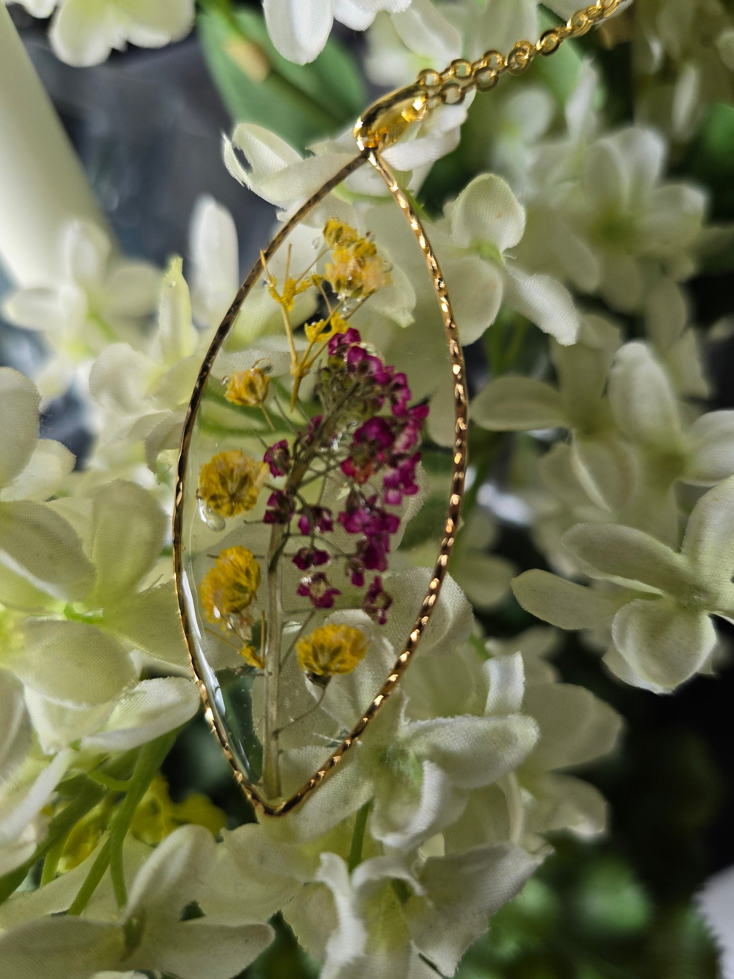 pendentif floral la vie est belle