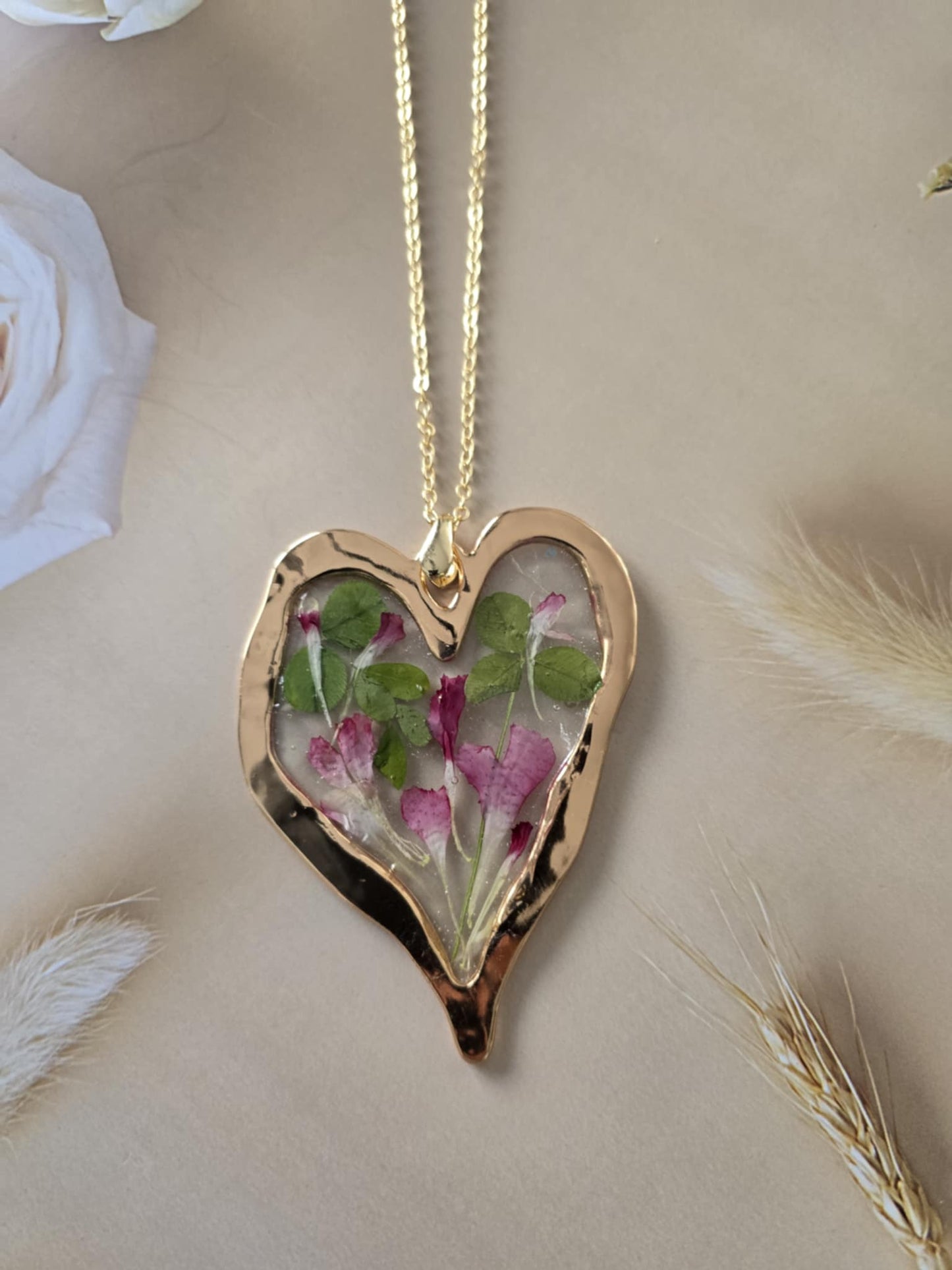 Pendentif floral grand amour
