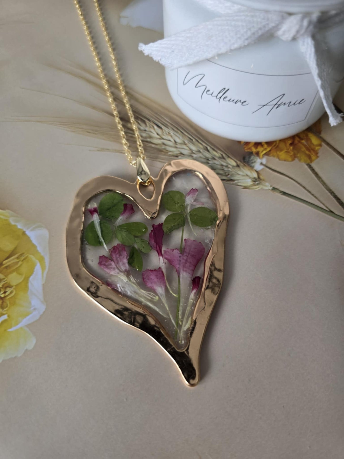 Pendentif floral grand amour