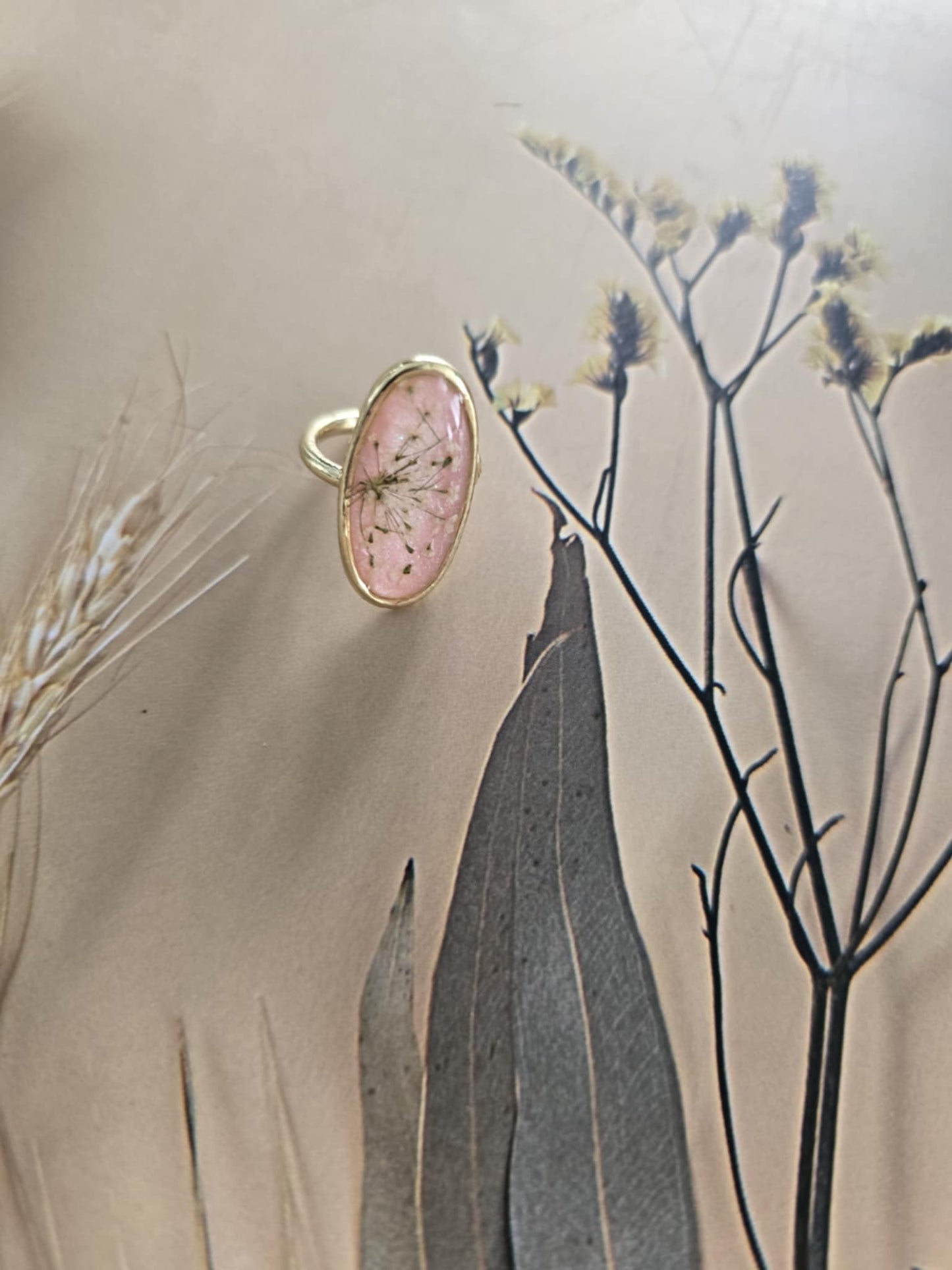 bague floral ajustable petite douceur rose