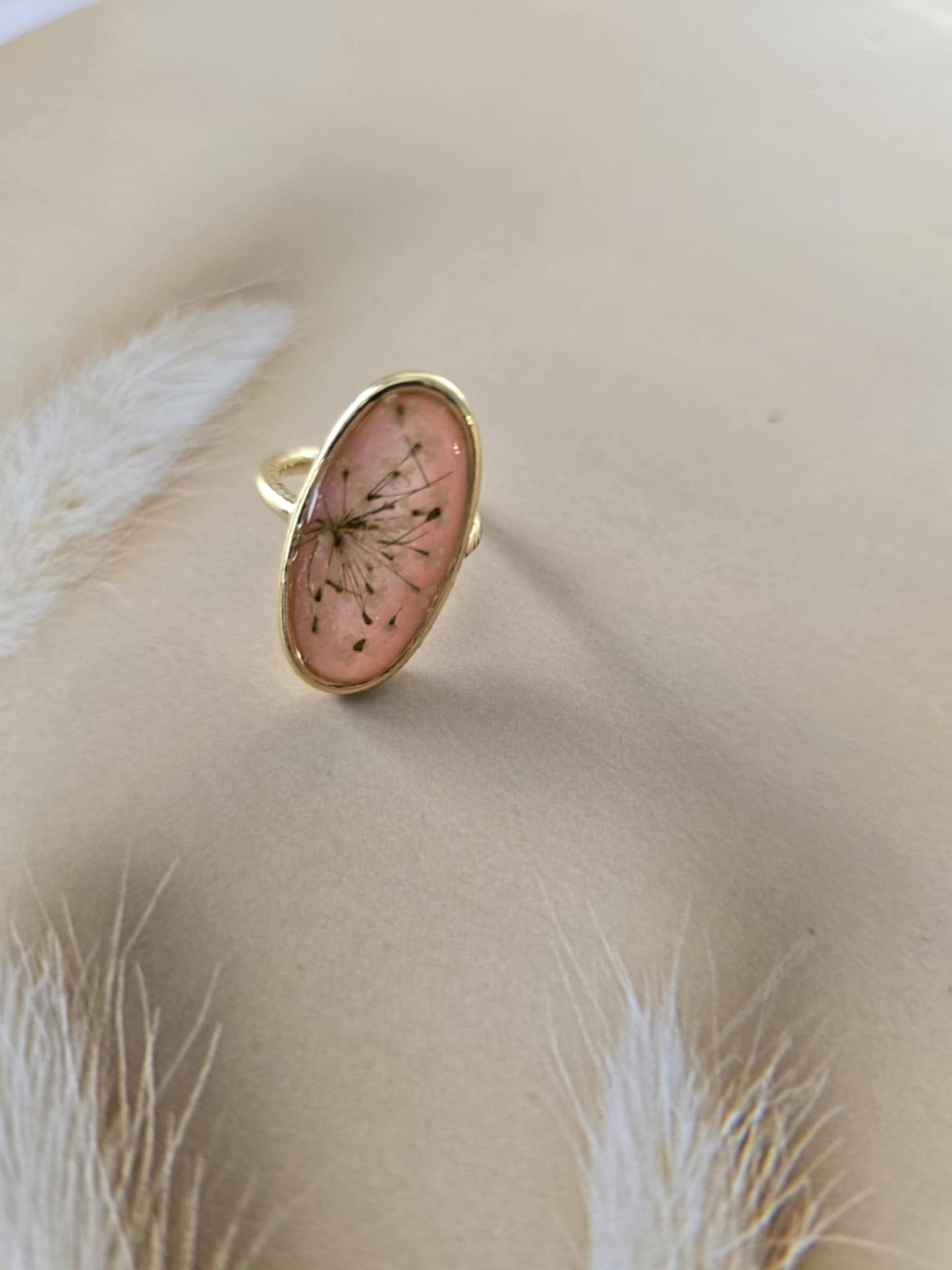 bague floral ajustable petite douceur rose