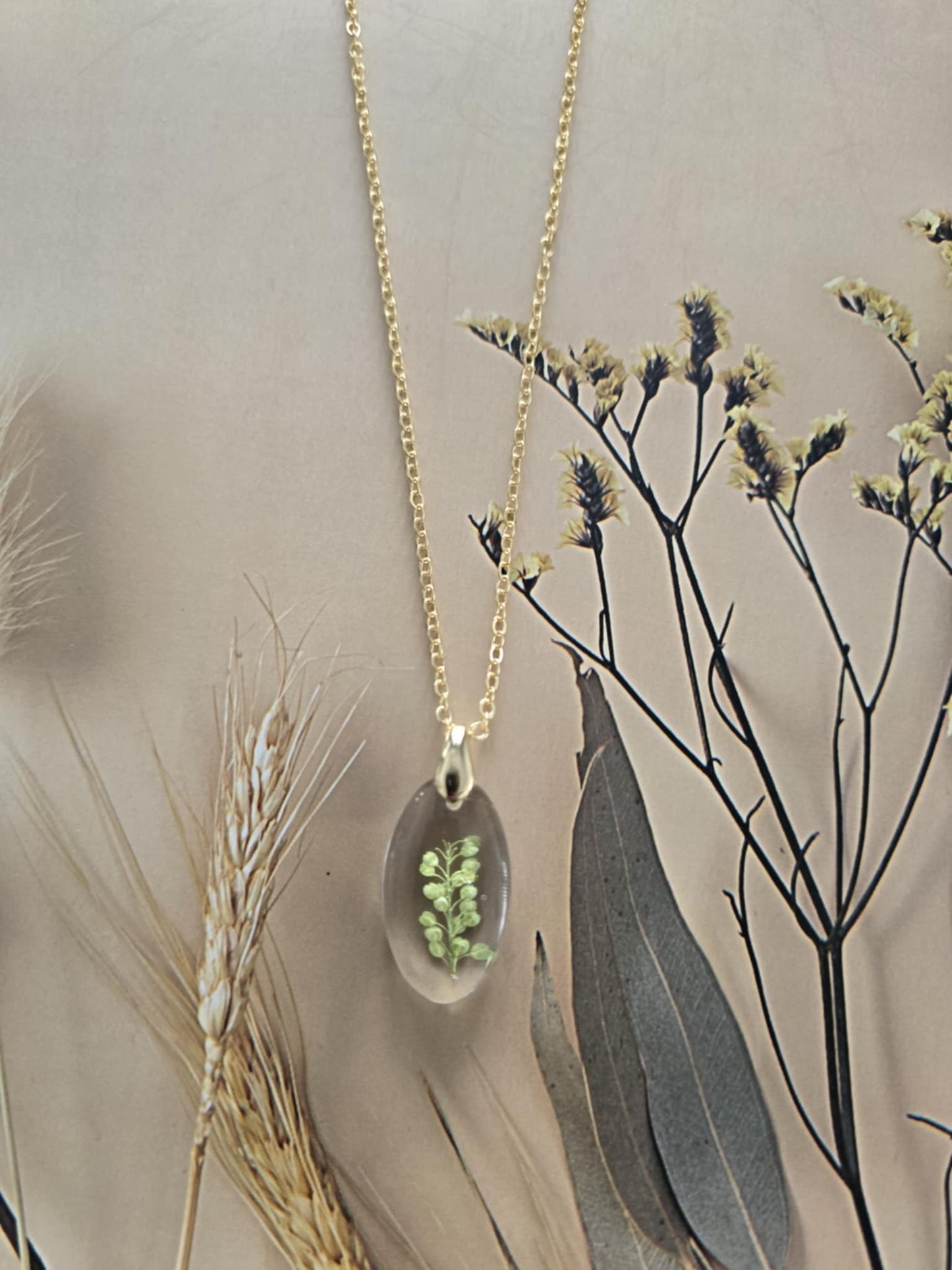Pendentif minimaliste verdure