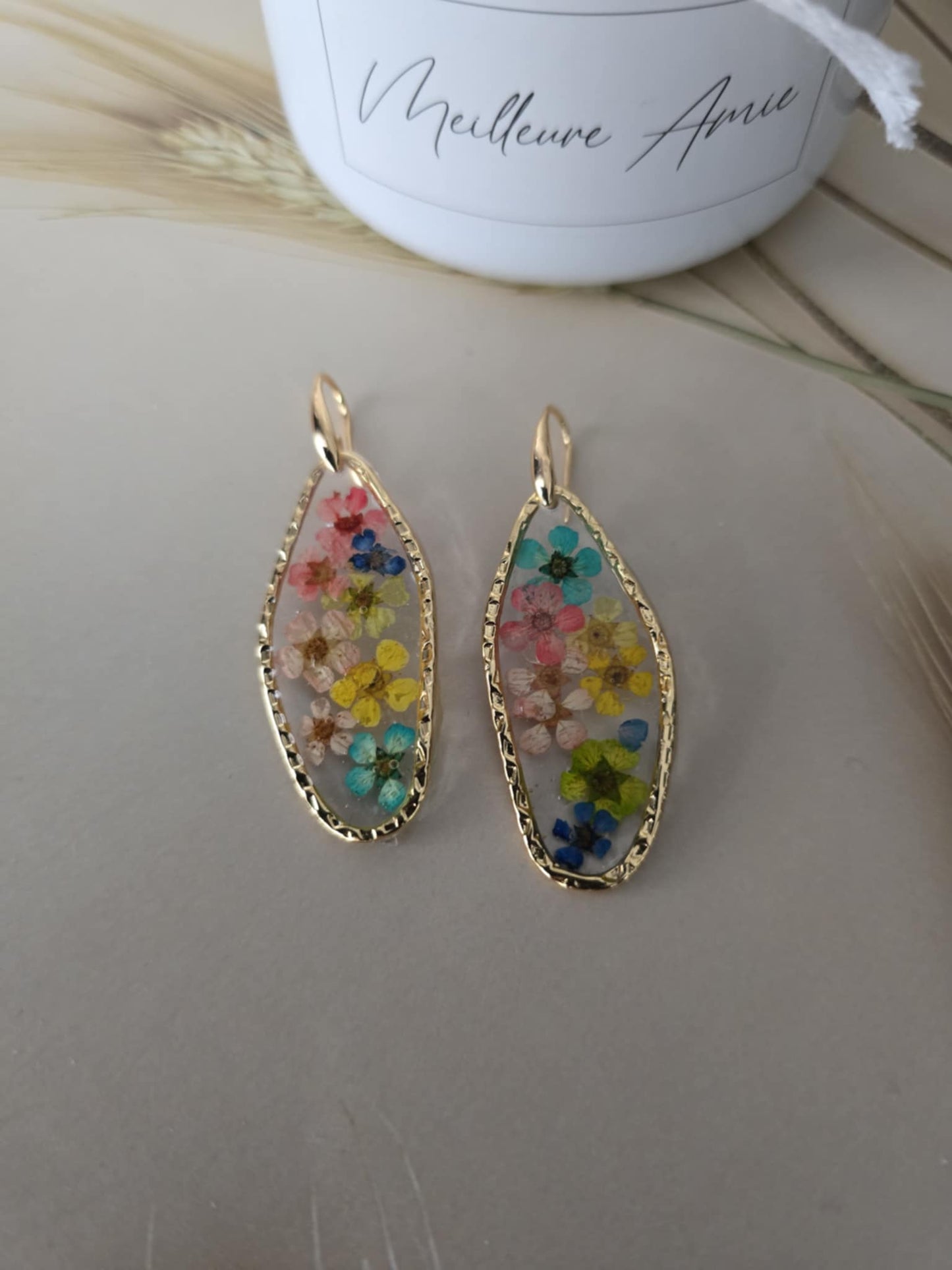 Boucles d'oreilles explosion  floral