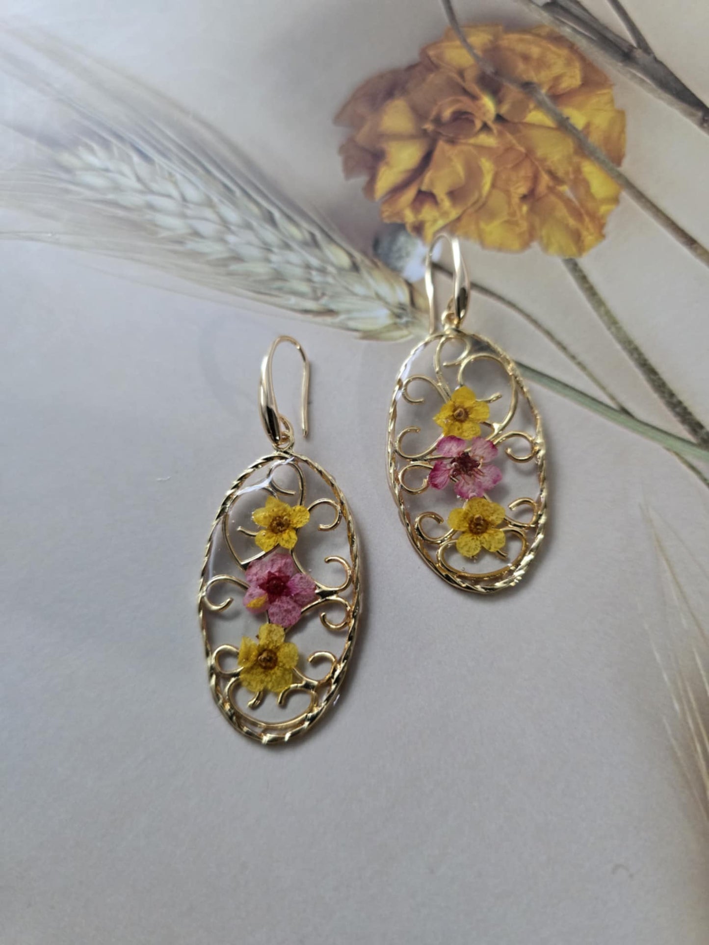 boucles d'oreilles style uniques floral