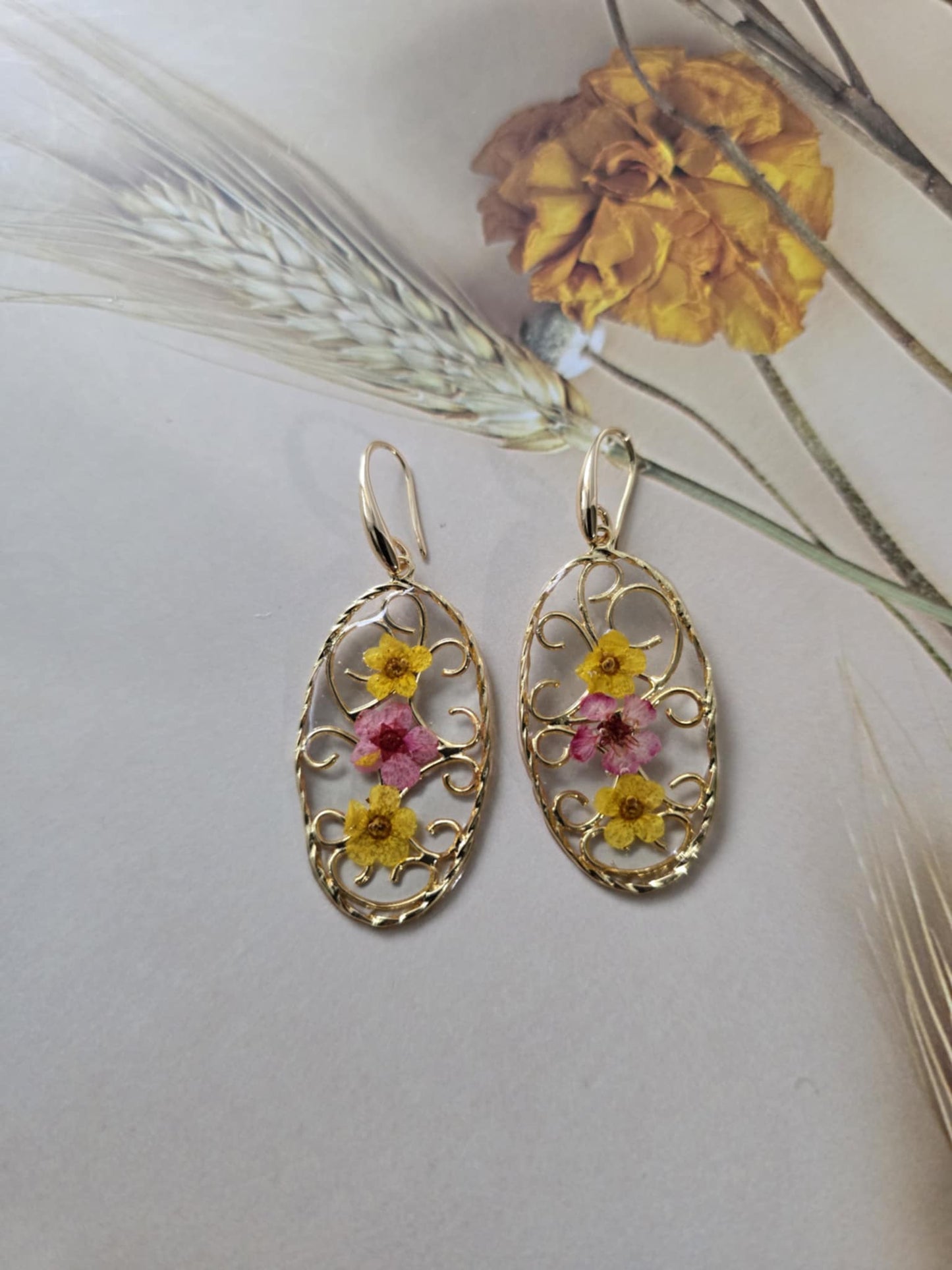 boucles d'oreilles style uniques floral