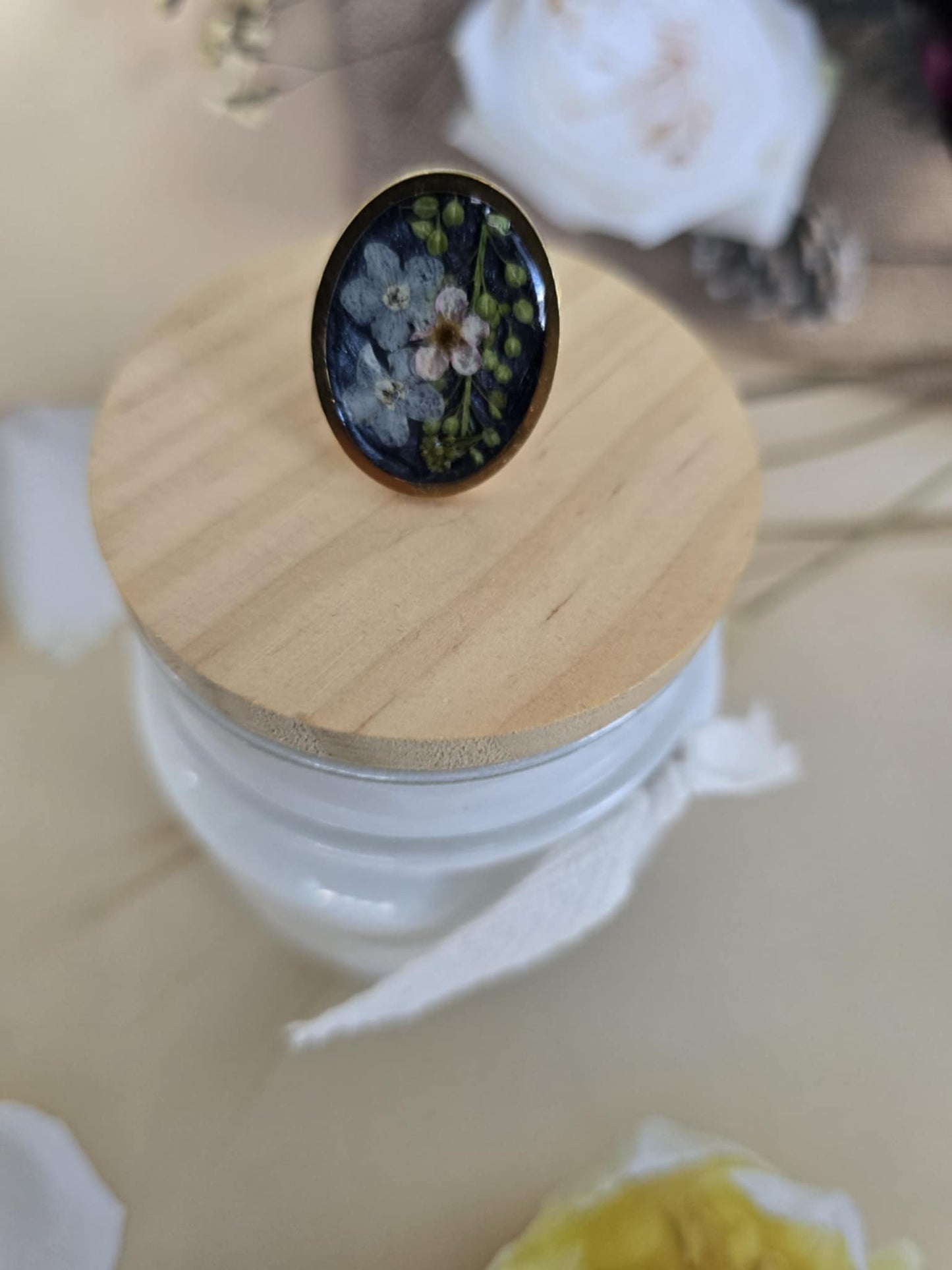 Bague ajustable floral Amour floral
