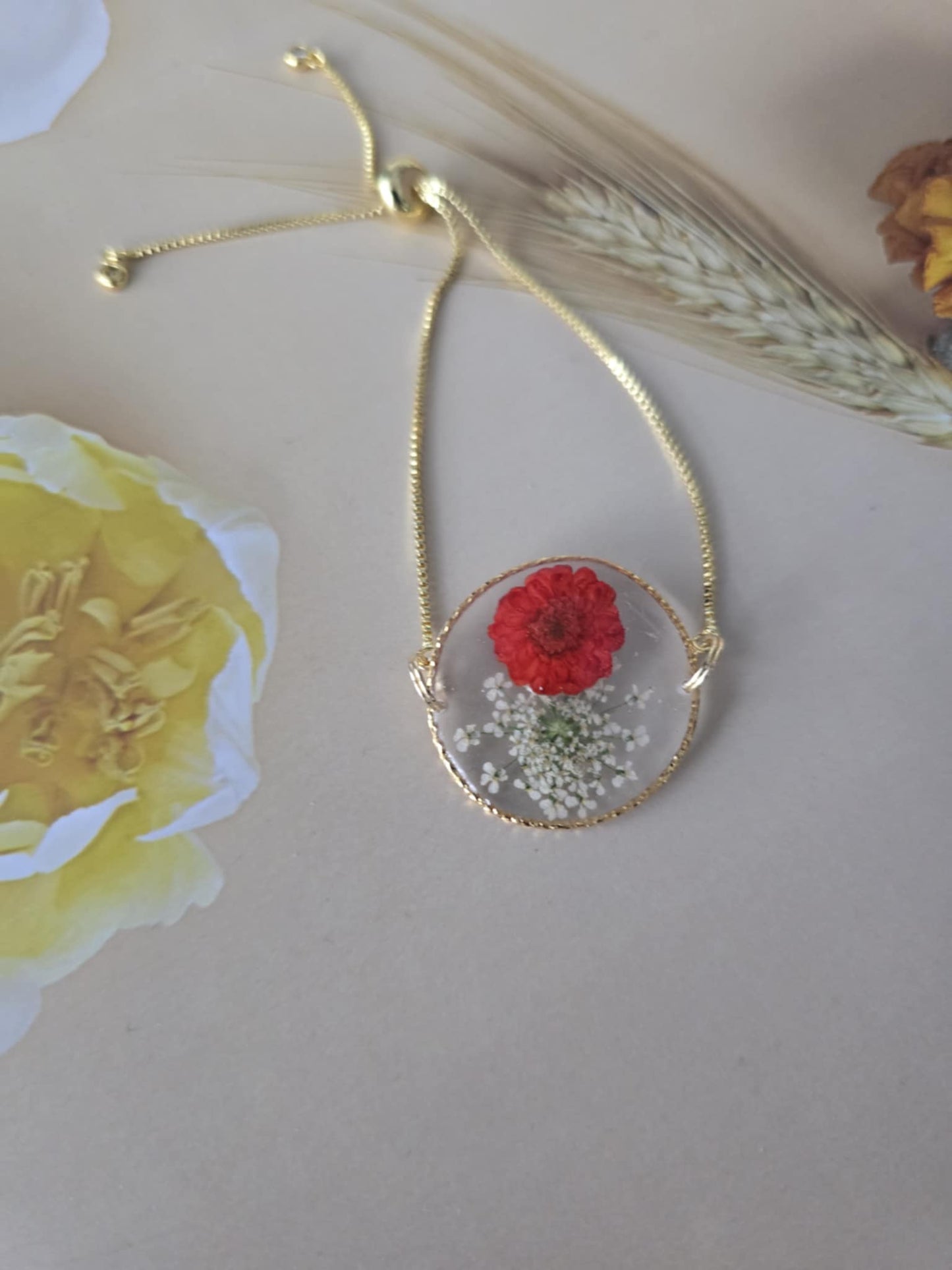Bracelet ajustable bonheur floral