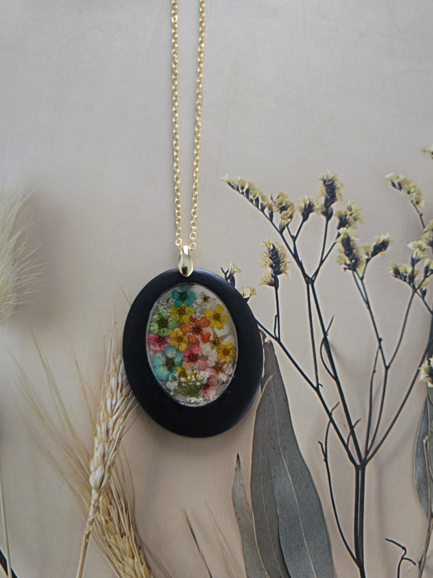 pendentif floral bois mignon