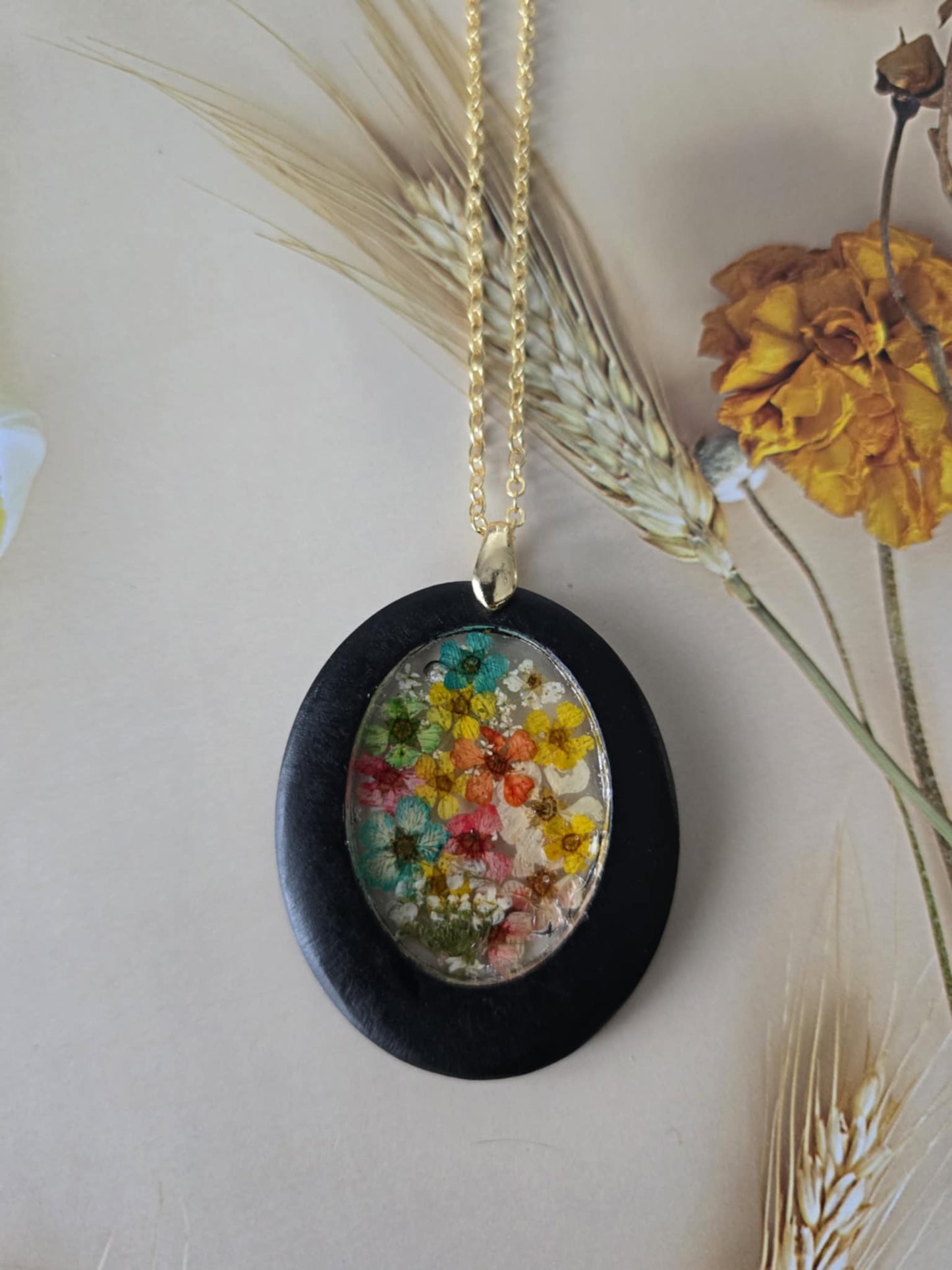 pendentif floral bois mignon