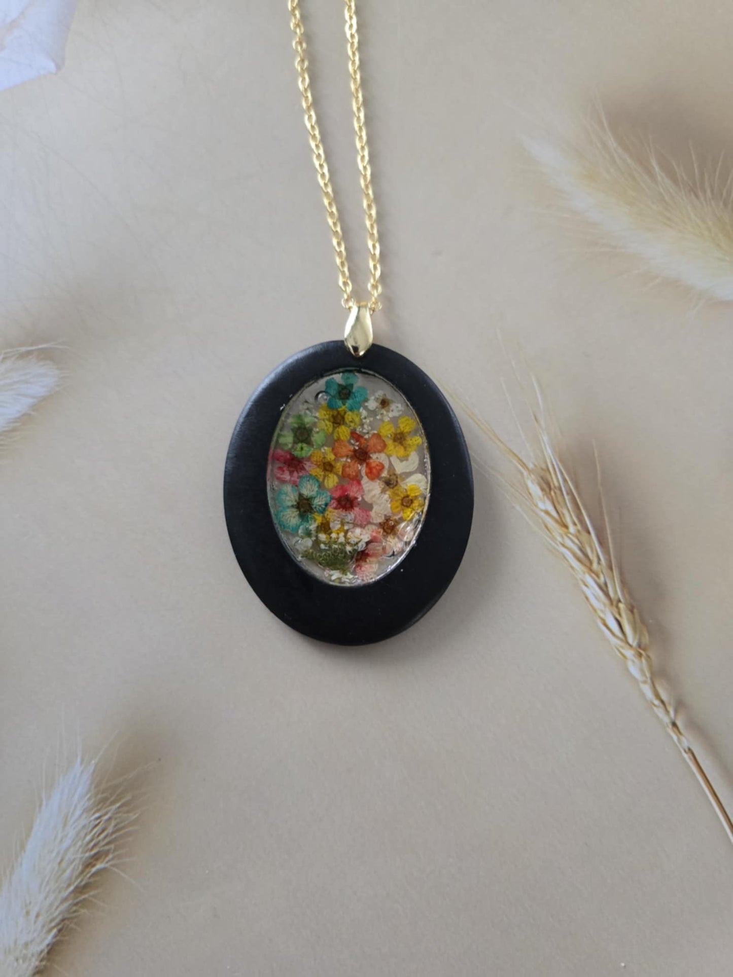 pendentif floral bois mignon