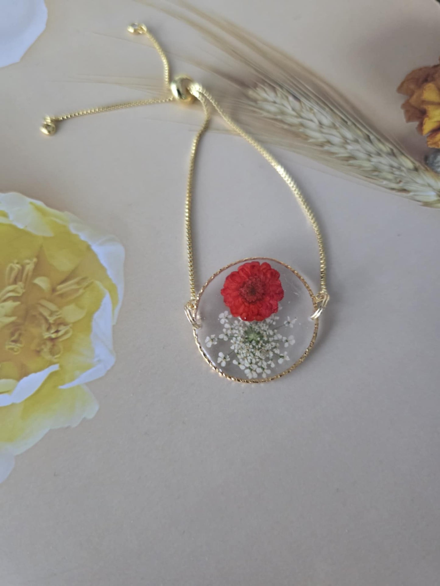Bracelet ajustable bonheur floral