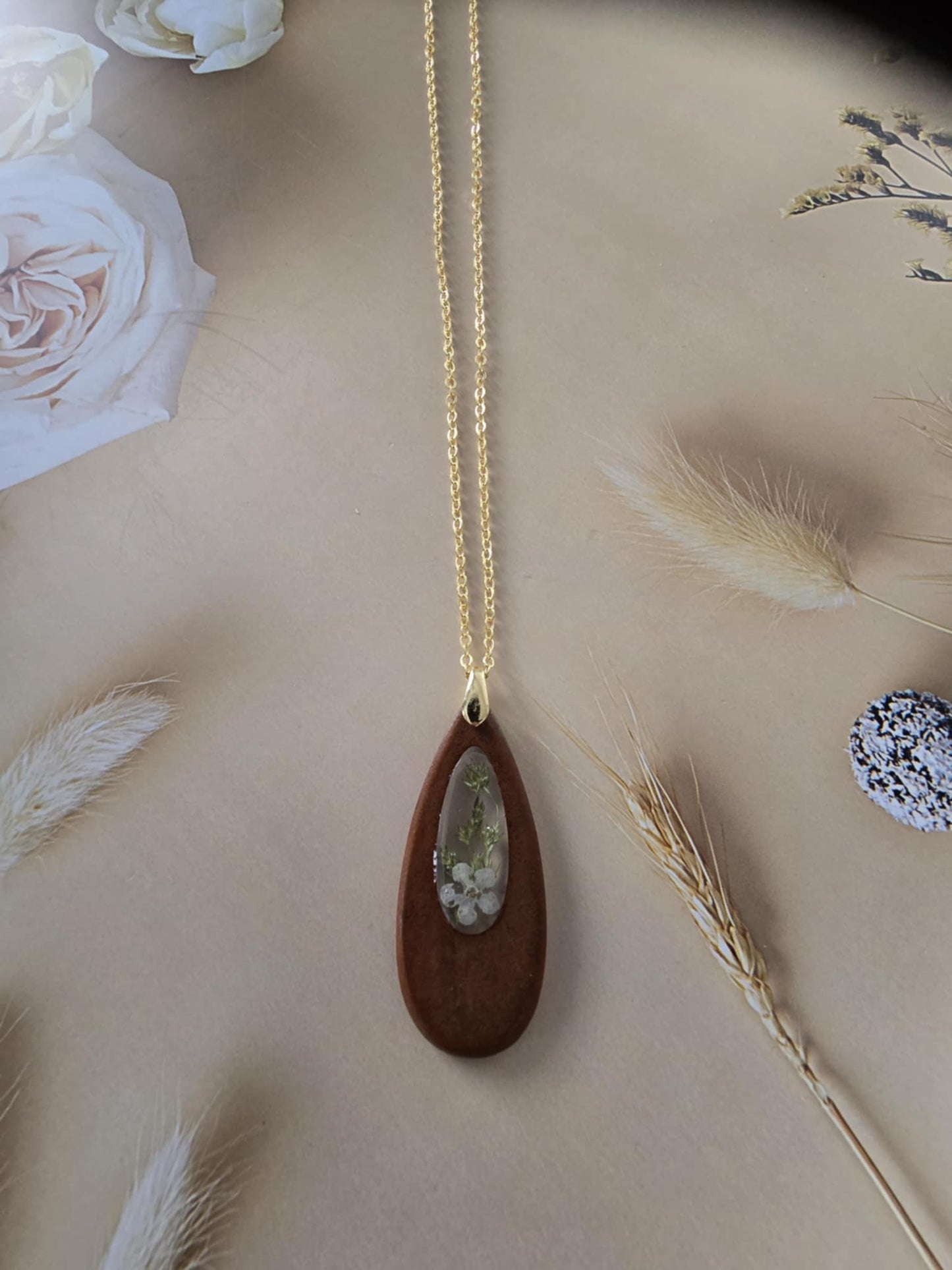 Pendentif bois chic