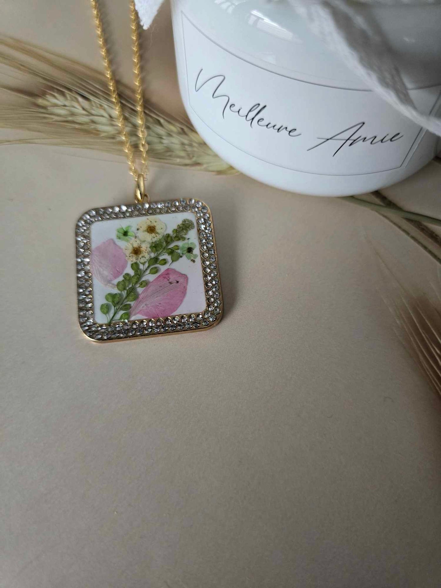 Pendentif brillance avec fleur