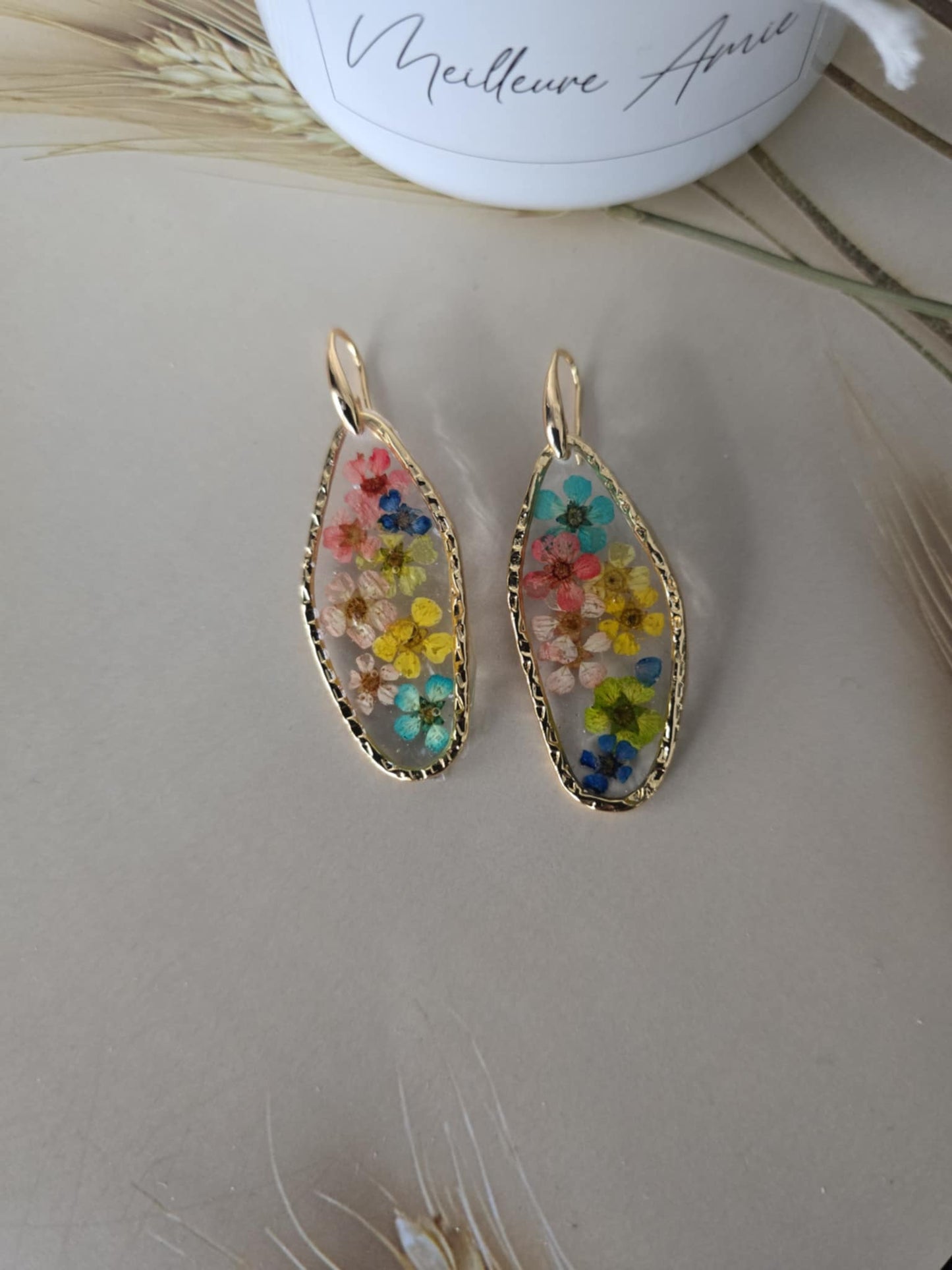 Boucles d'oreilles explosion  floral