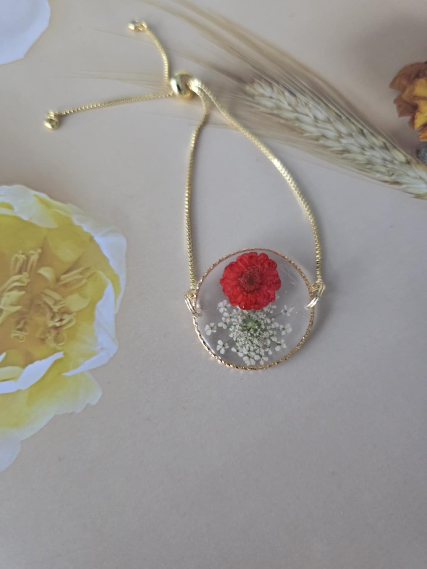 Bracelet ajustable bonheur floral