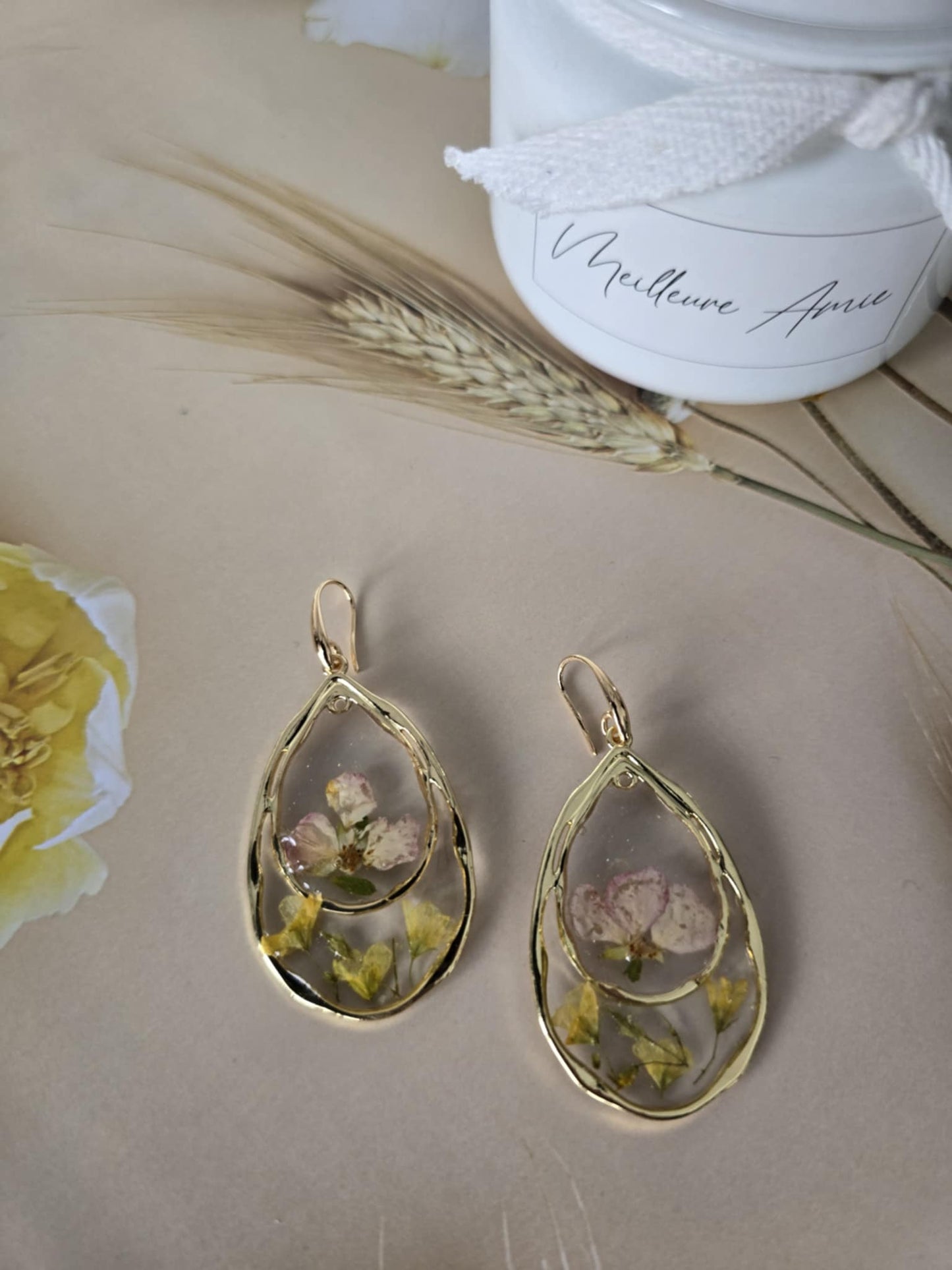 boucles d'oreilles floral douce tendresse