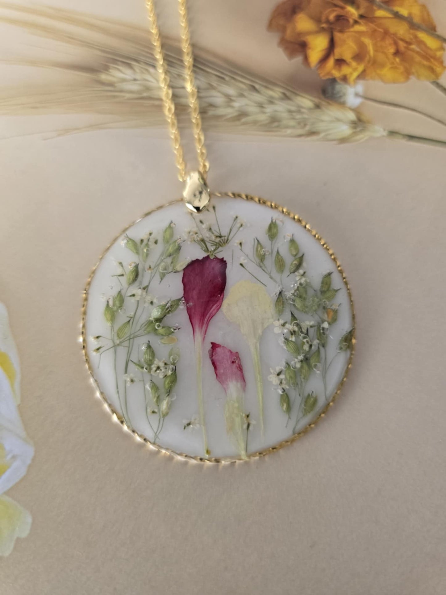 Pendentif douceur et tendresse floral
