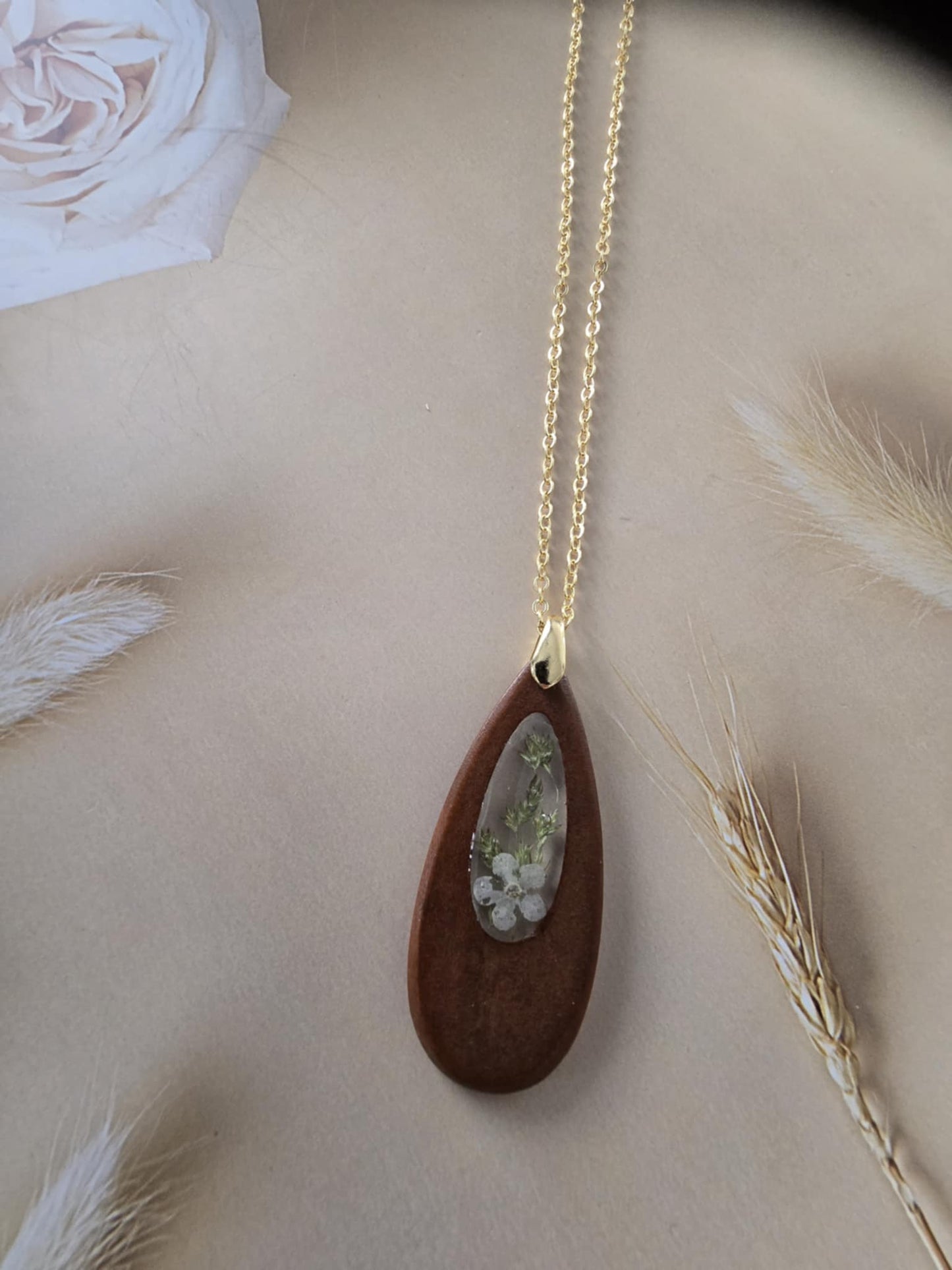 Pendentif bois chic