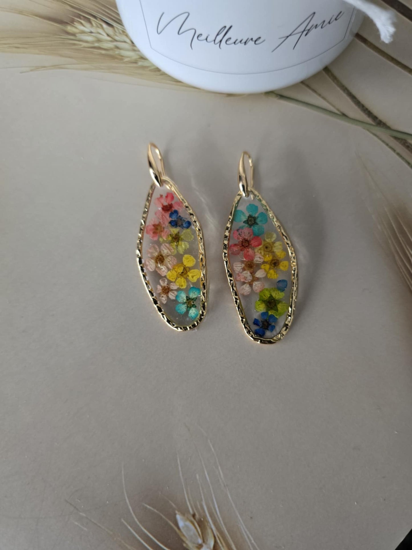Boucles d'oreilles explosion  floral
