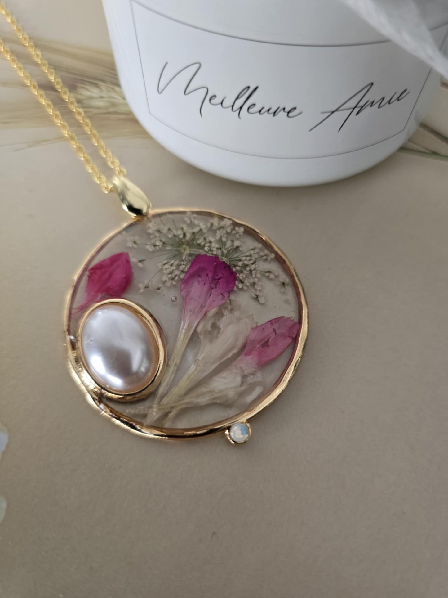 Pendentif floral succulent