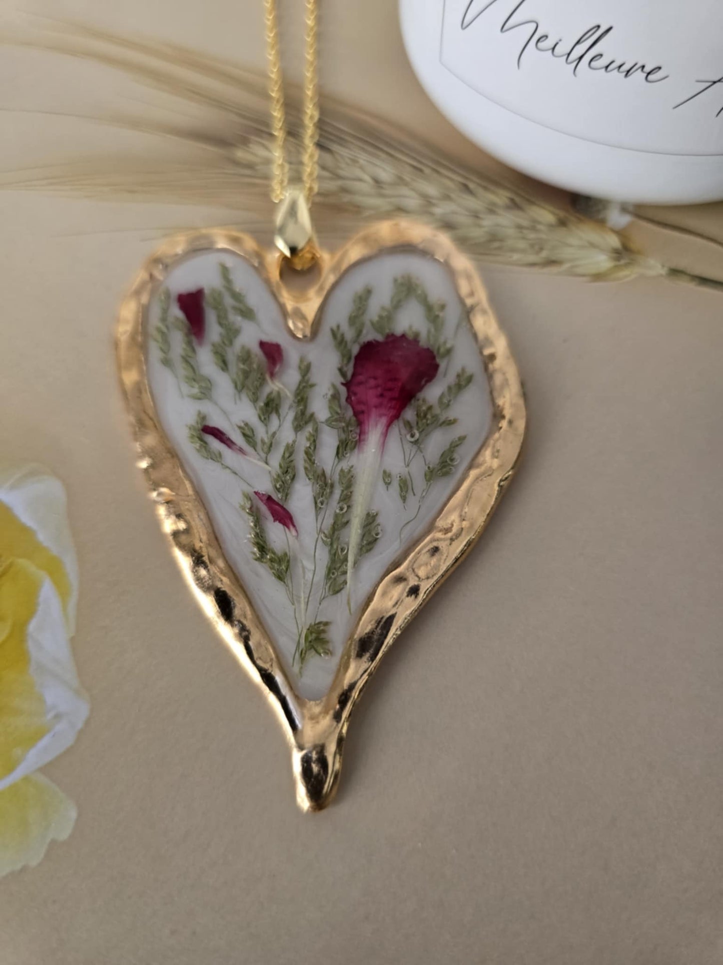 Pendentif cœur  floral envoutant