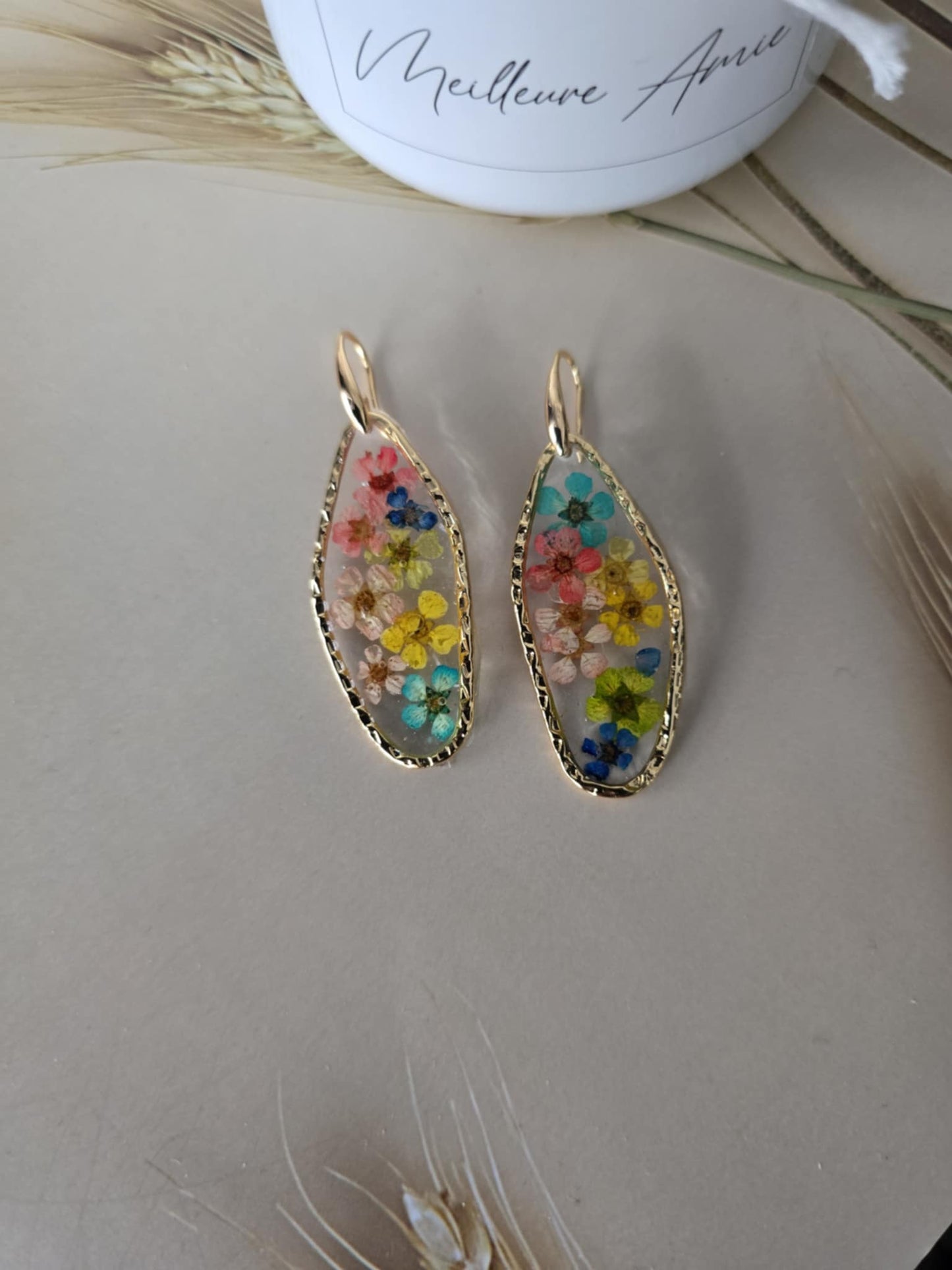 Boucles d'oreilles explosion  floral