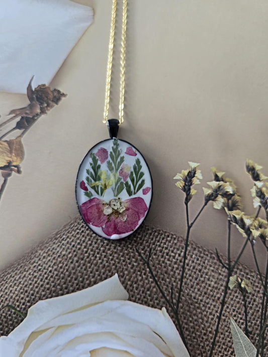 Pendentif rose floral