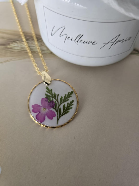 Pendentif minimaliste floral