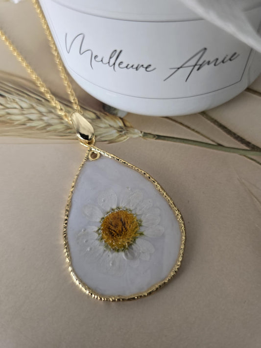 Pendentif goutte de  marguerite