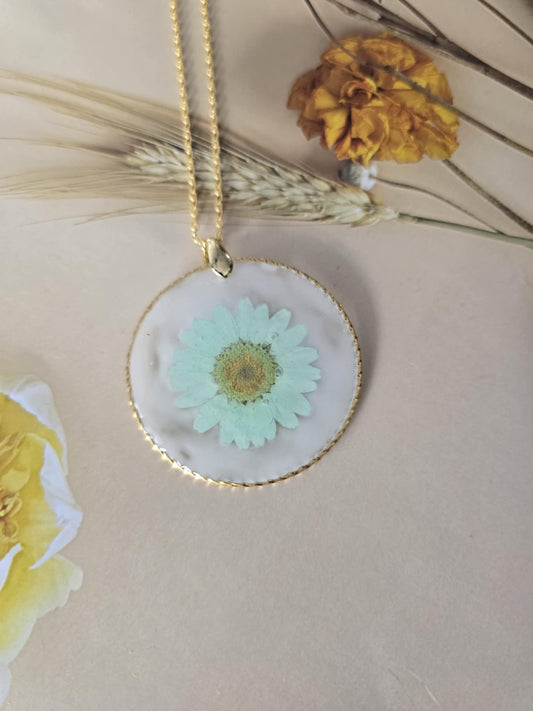 Pendentif Marguerite turquoise
