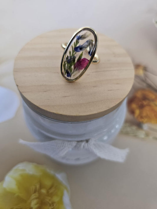 Bague ajustable floral souvenir