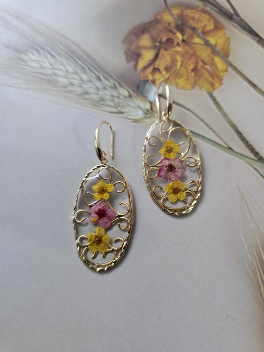 boucles d'oreilles style uniques floral