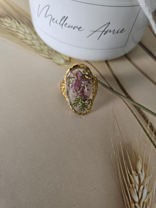 Bague ajustable florale confiance