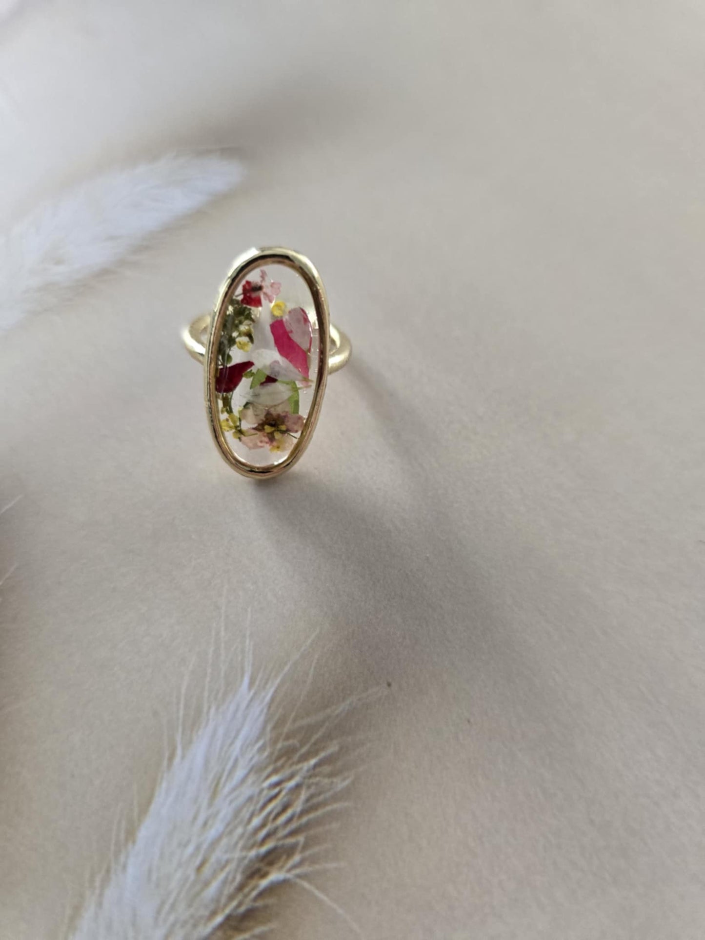 Bague ajustable florale vivante