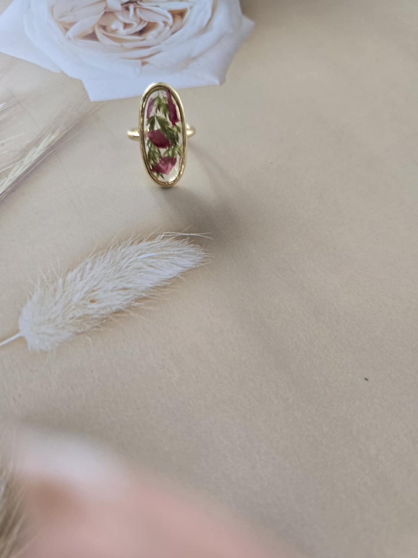 Bague ajustable vibrante florale