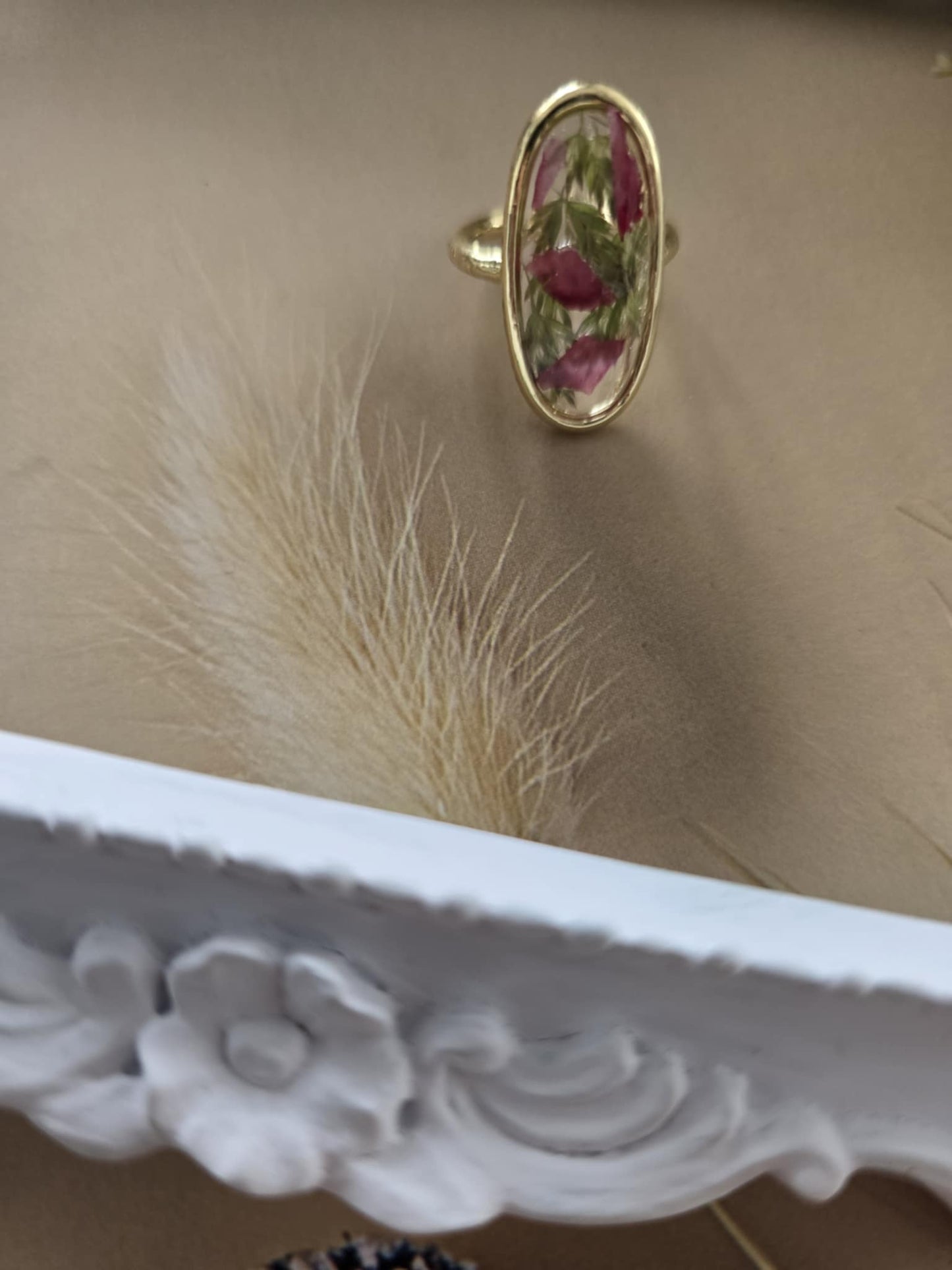 Bague ajustable vibrante florale
