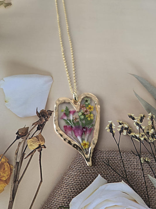 Pendentif grand floral amour