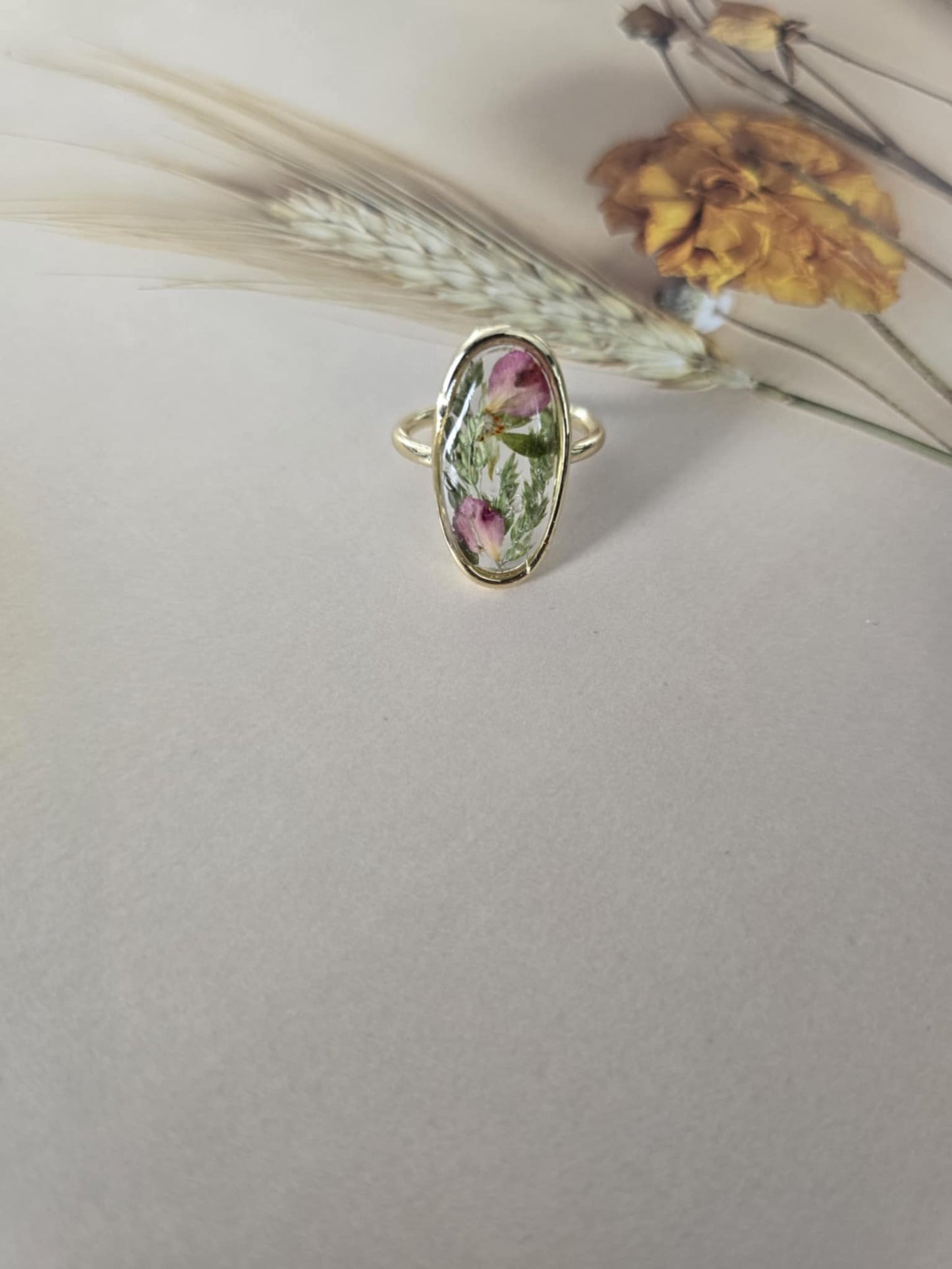 Bague ajustable audacieuse florale