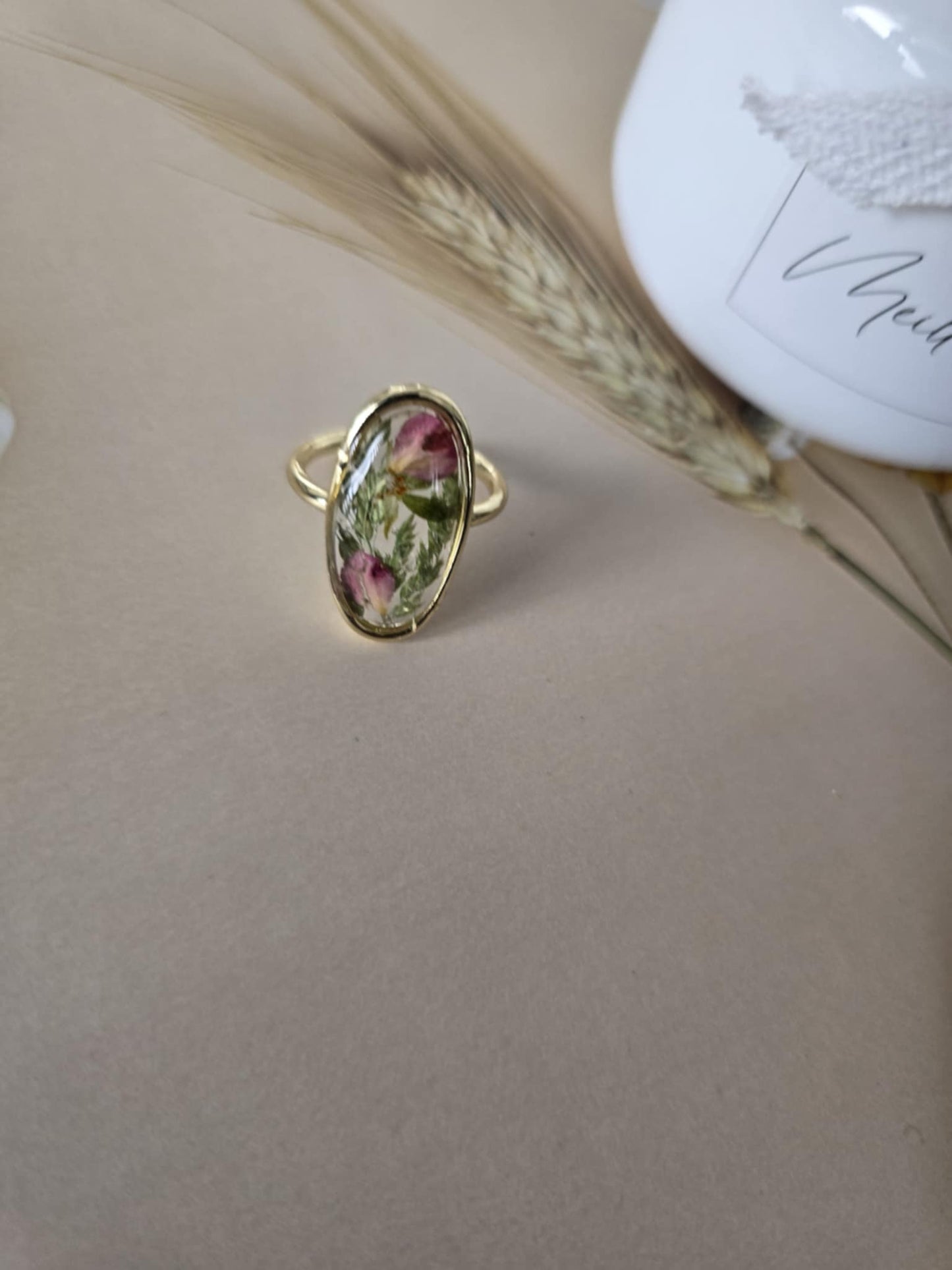 Bague ajustable audacieuse florale