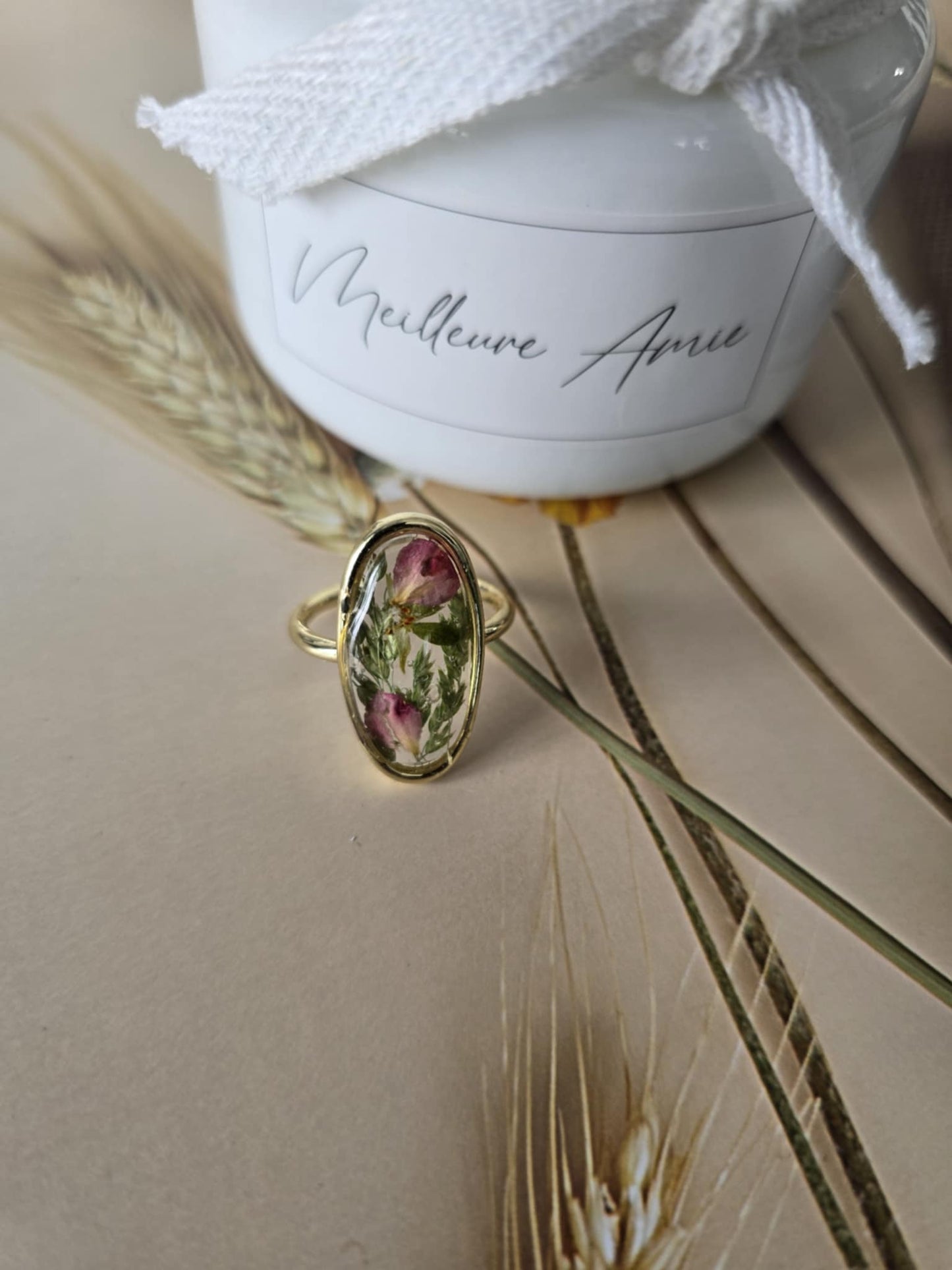 Bague ajustable audacieuse florale