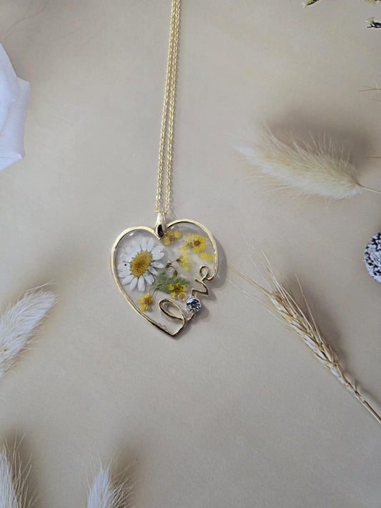 pendentif love marguerite blanche